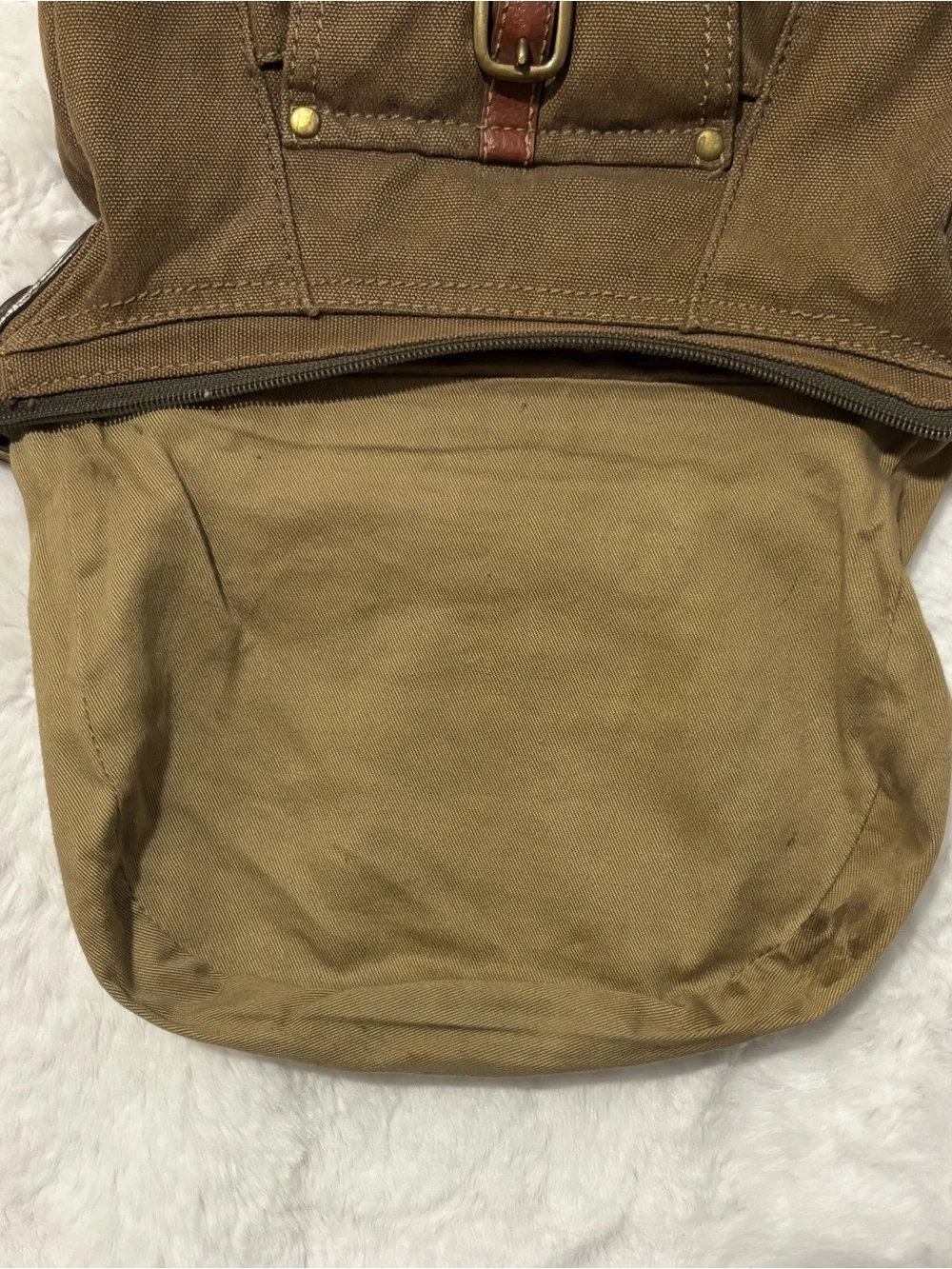 Fossil Genuine Classic 1954 Olive Canvas Crossbody Bag